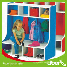 Madera funiture, escuela moderna madera juguetes para niños gabinete de almacenamiento LE.OT.058